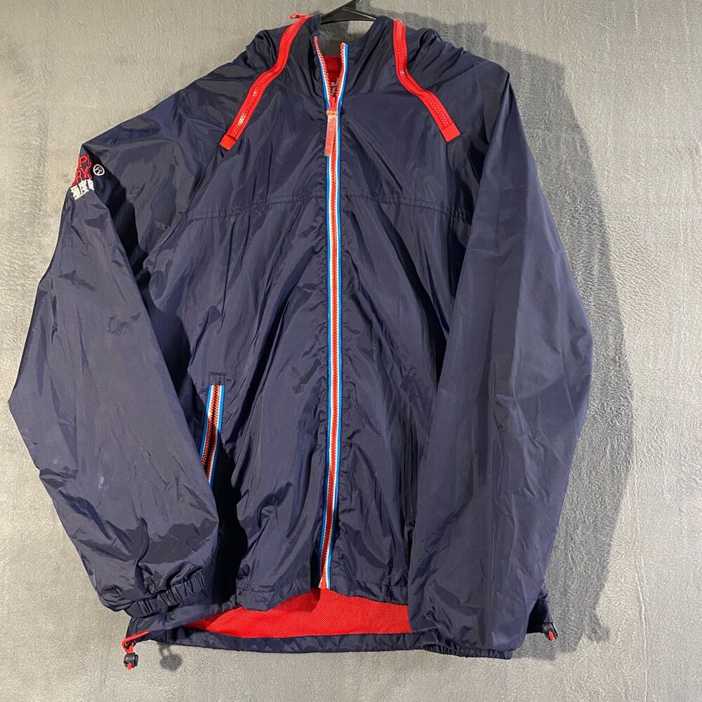 SUPERDRY Original Windcagoule Japan Navy Red Blue Jacket Men's XXL Windbreaker